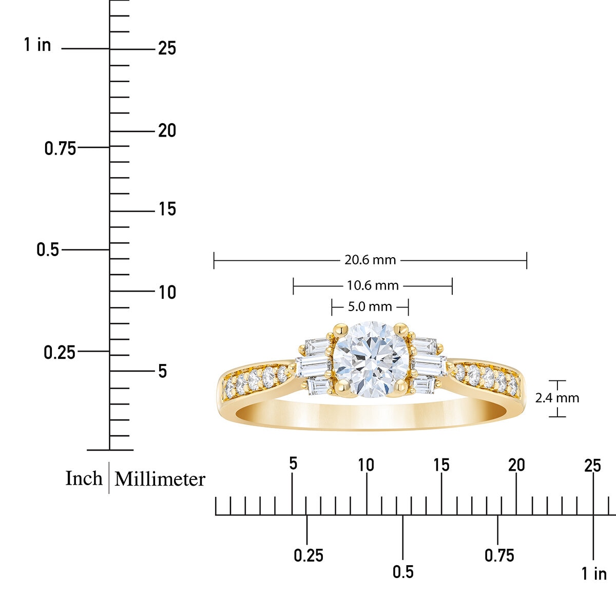 Anillo de Diamantes .75CTW, Oro Amarillo 14K