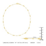 Collar con Cuentas Multiples, Oro Amarillo de 14K