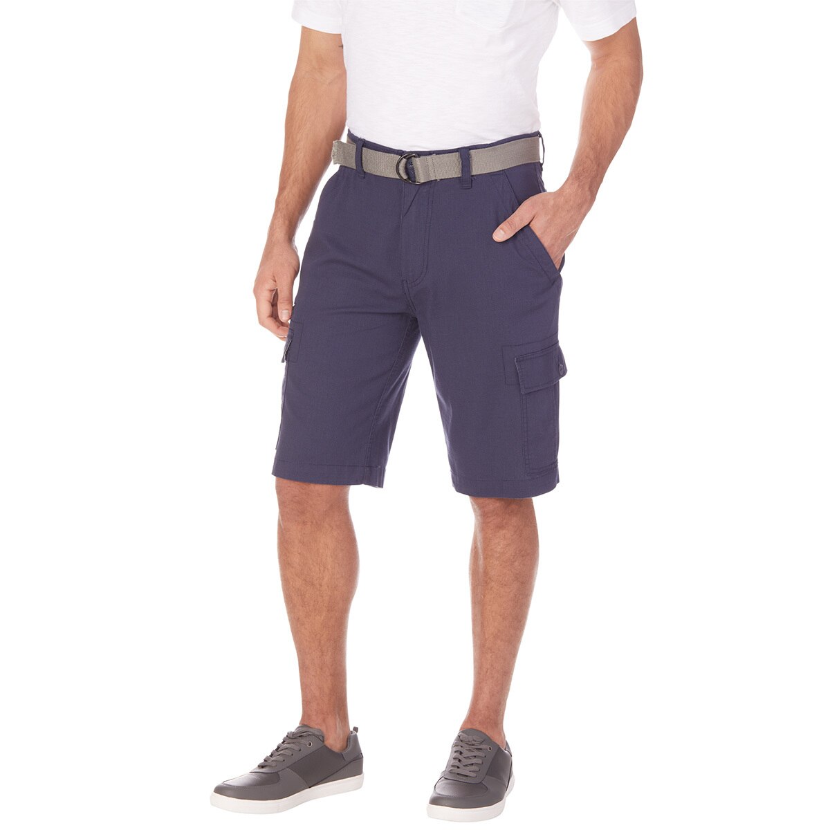 Wearfirst, Shorts tipo Cargo con Cinturón para Caballero, Azul Marino