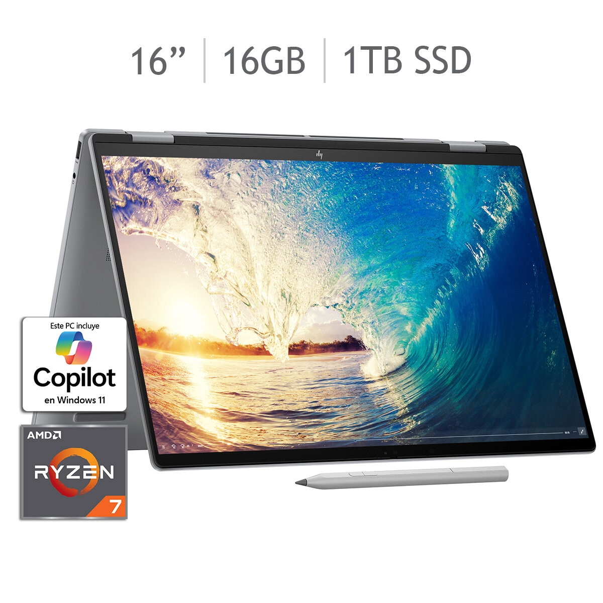 HP Envy x360 16-ad0003la Laptop 16" 2.8K OLED AMD Ryzen 7 16GB 1TB SSD + Stylus Pen