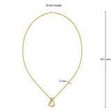 Cadena con Dije en forma de Lágrima, Oro Amarillo de 14K