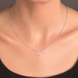 Collar de Diamantes 0.14 CTW, con Dije de Corazón , Oro 14K