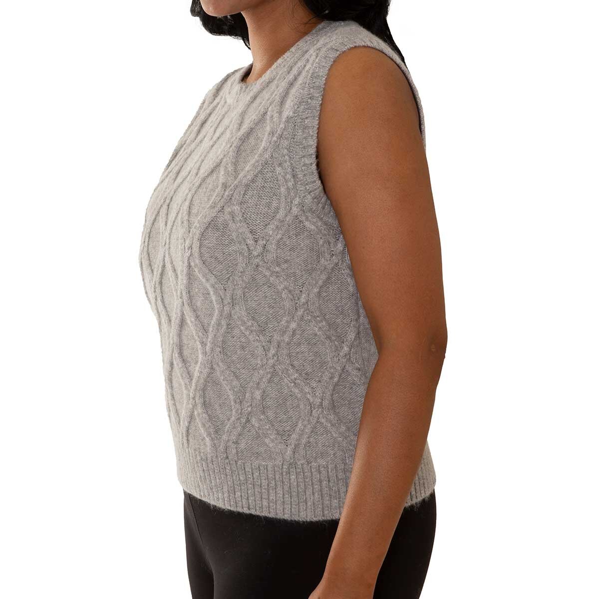 Mario Serrani Italy Chaleco de punto para Dama Gris Chica
