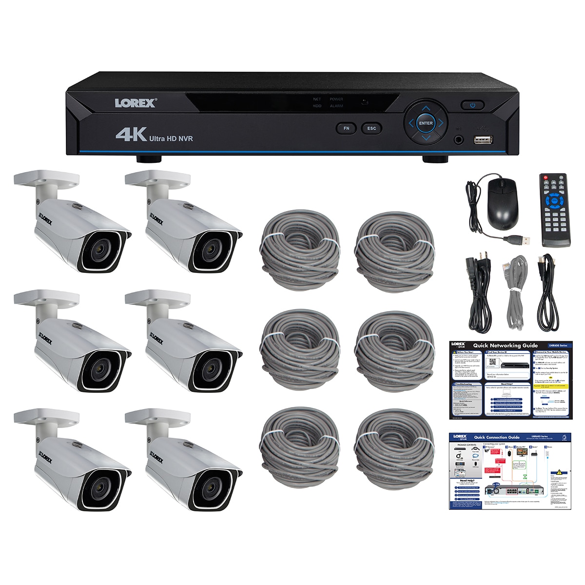 Lorex sistema de seguridad 8 canales UHD 4K NVR con 6 cámaras 4K IP