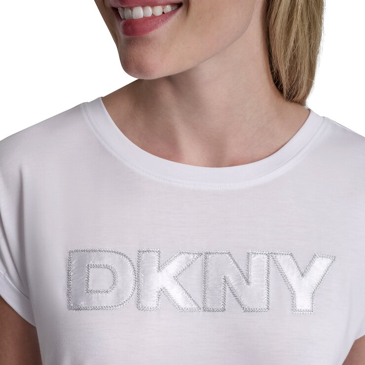 DKNY Playera para Dama Blanco Chica
