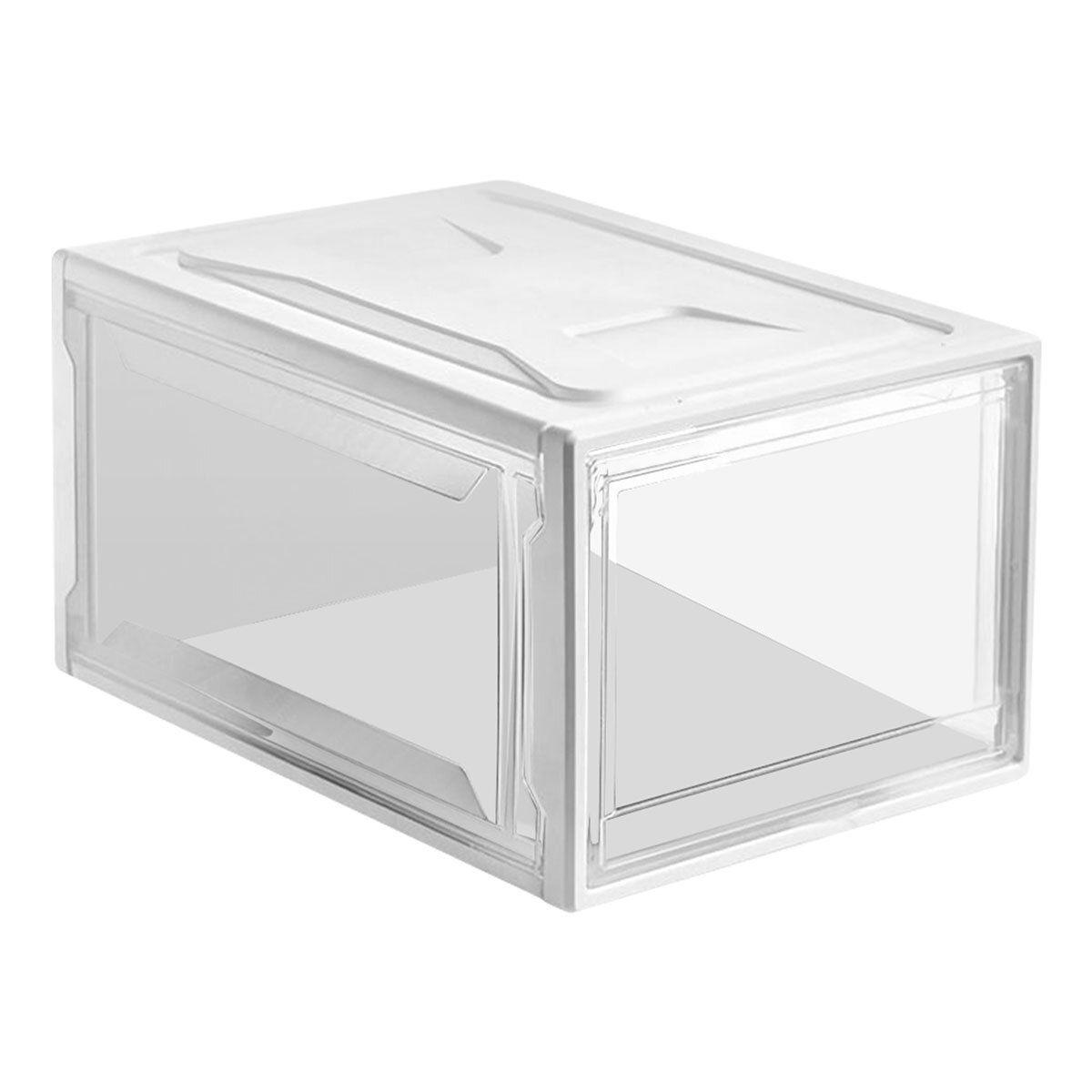 AG Box, Set de 4 Cajas de Zapatos Apilables Premium, Blanco