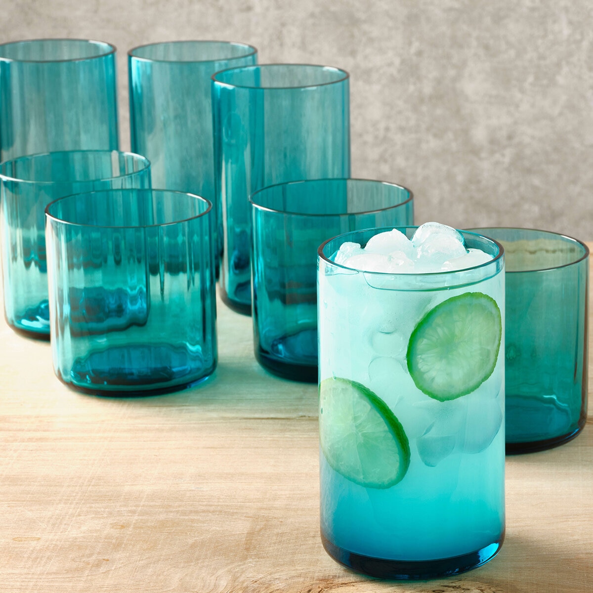 Mikasa Juego de 8 Vasos de Vidrio, Varios Colores