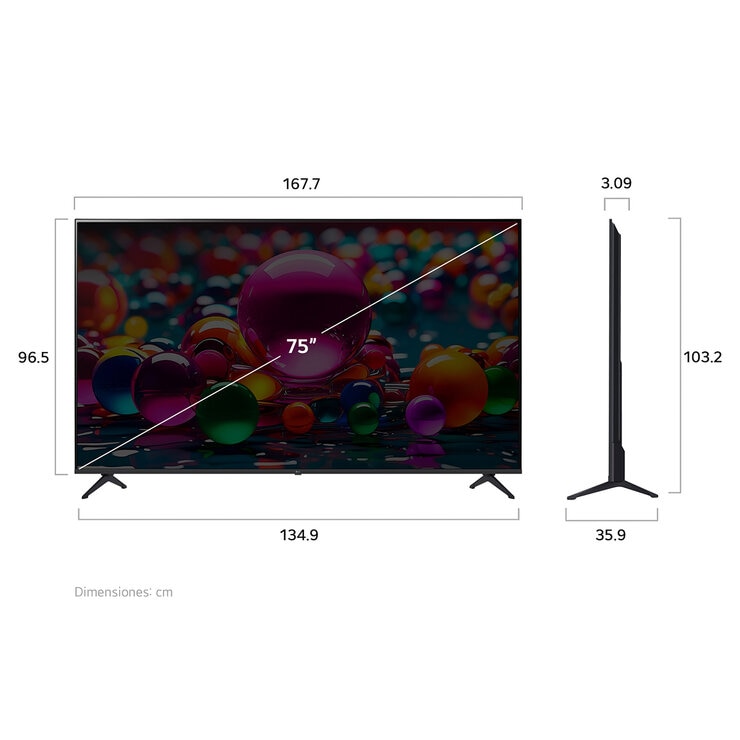 LG Pantalla 75" UHD 4K AI Smart TV