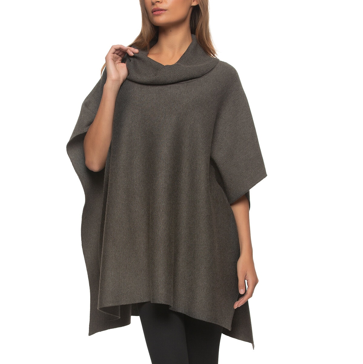 Black Bow Poncho para Dama Gris