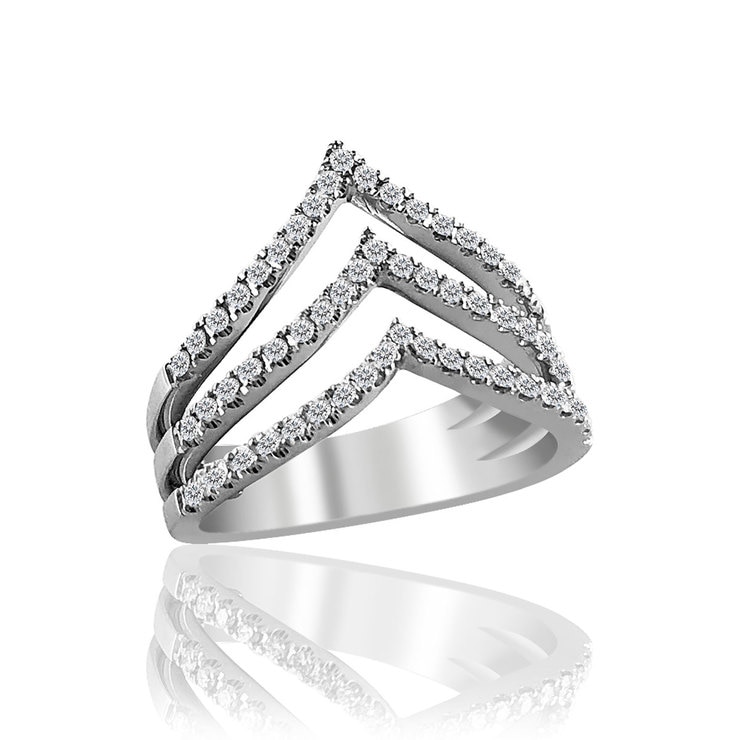 Anillo, 0.41ctw Diamantes, Oro Blanco 14kt Anillo, 0.41ctw Diamantes, Oro Blanco 14kt
