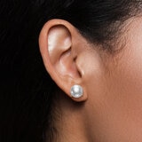 Aretes de Perlas Cultivadas, 10.0-10.5mm, Oro Amarillo de 14K