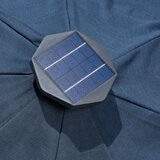 SunVilla, Sombrilla Redonda de 3m con Luz Solar LED, Color Azul