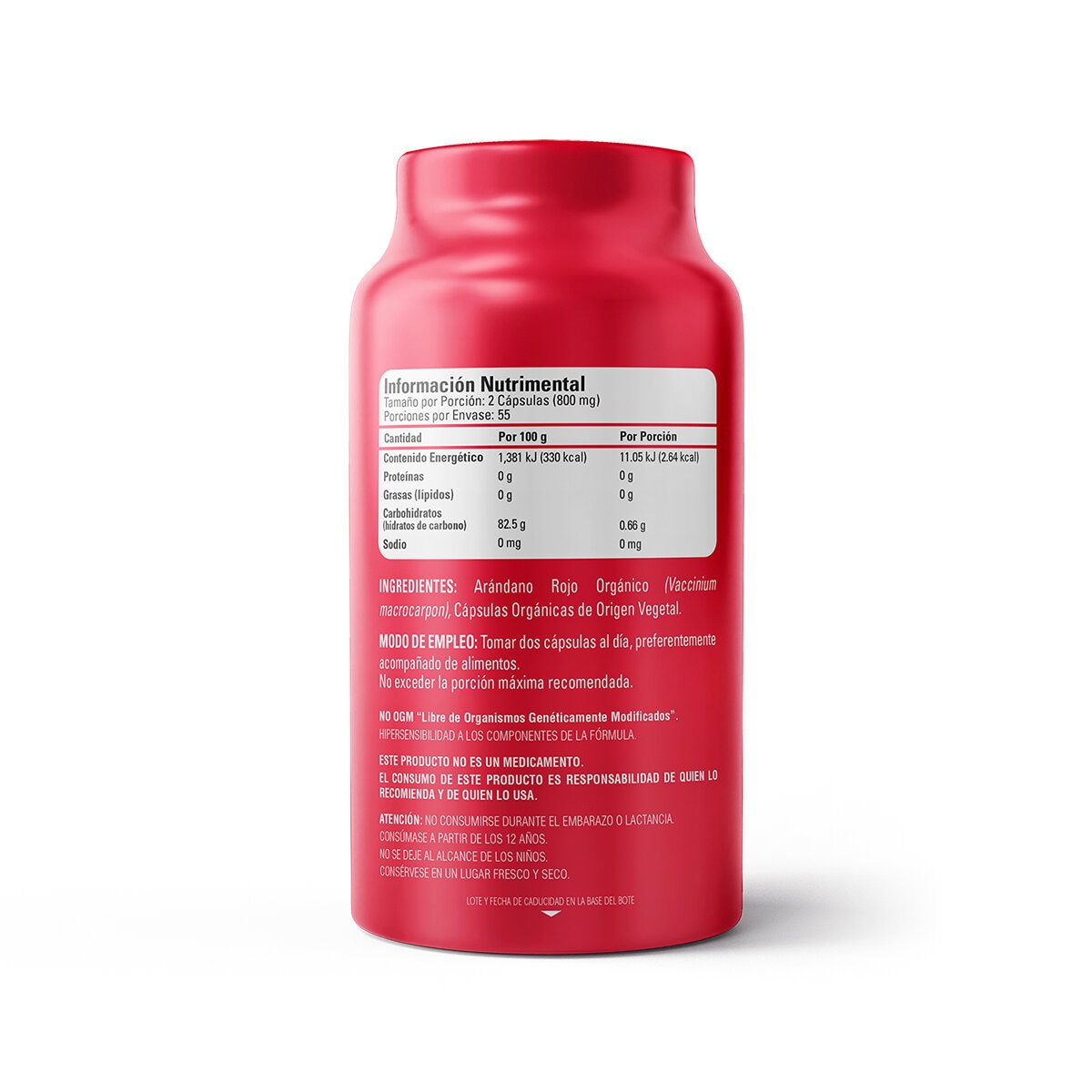 Organic Side Arándano Cranberry 110 cápsulas Vegetales