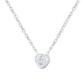 Collar de Diamantes 0.14 CTW, con Dije de Corazón , Oro 14K