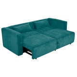 Violanti, Sofá Cama De 3 Plazas Con Brazos, Color Turquesa