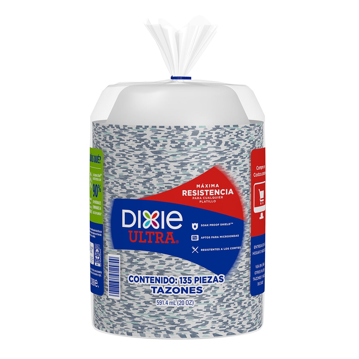 Dixie Ultra Tazones de Papel 135 pzas de 591.4 ml