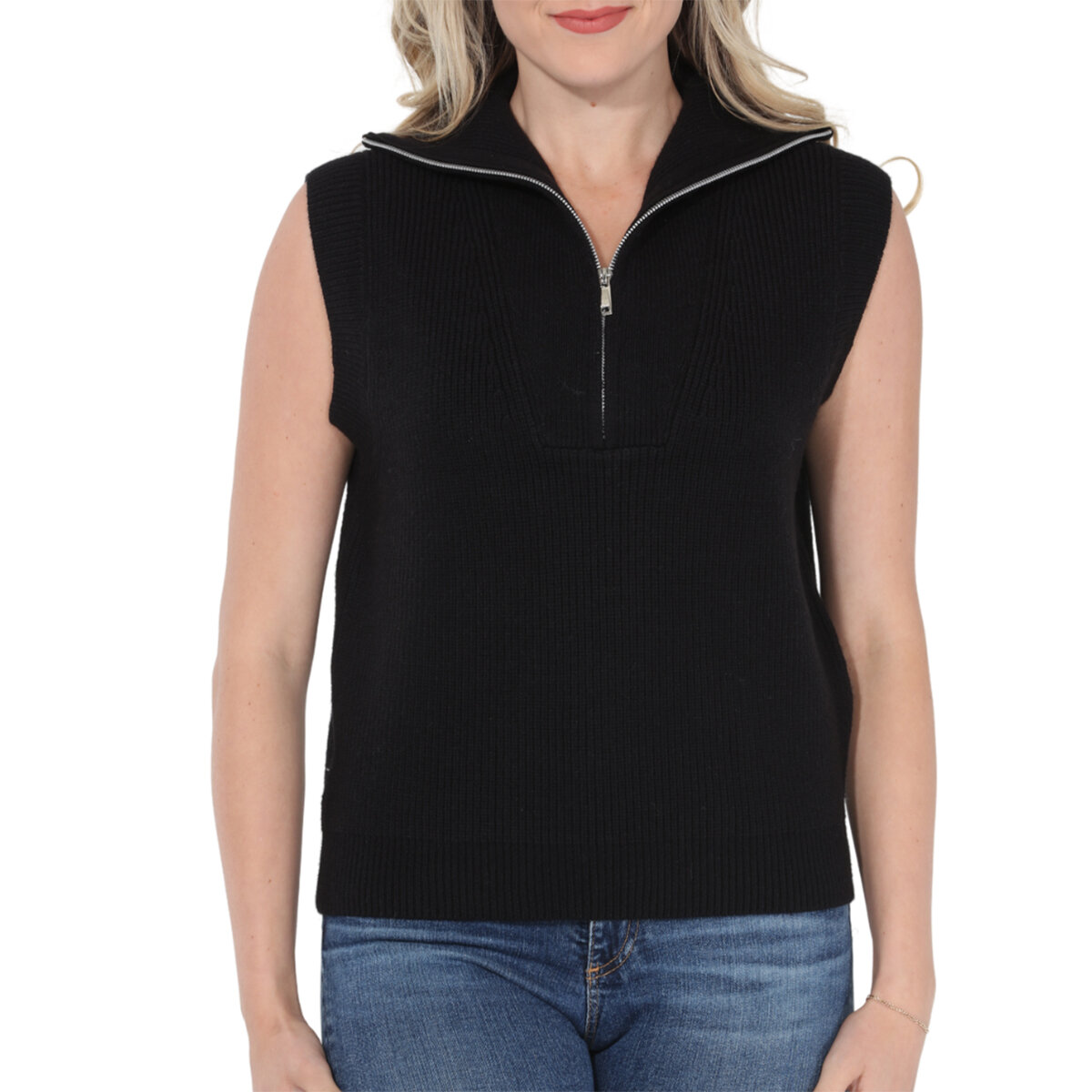 Rain and Rose Chaleco para Dama Negro Grande