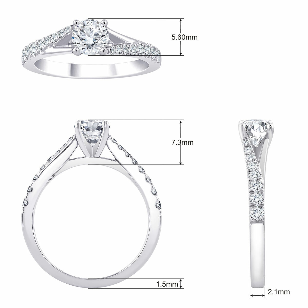 Anillo, 0.97ctw, en Platino