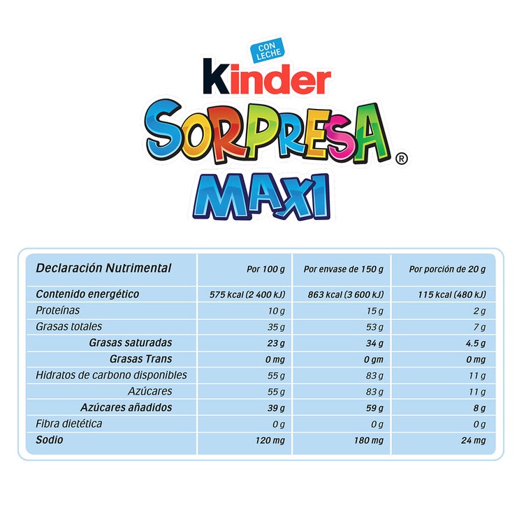 Kinder Sorpresa Maxi Huevo de Chocolate 100 g Kinder Sorpresa Maxi Huevo de Chocolate 100 g