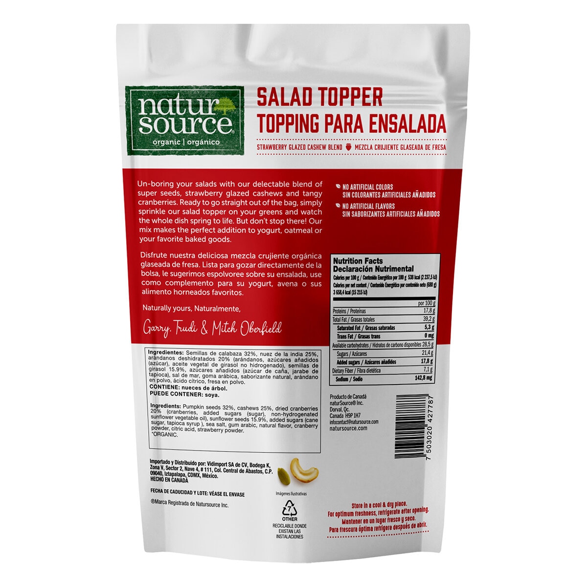 Natur Source topping orgánico para ensalada 680g