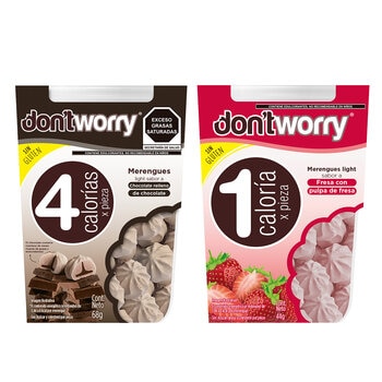 Don't Worry Merengues Chocolate y Fresa 2 pzas