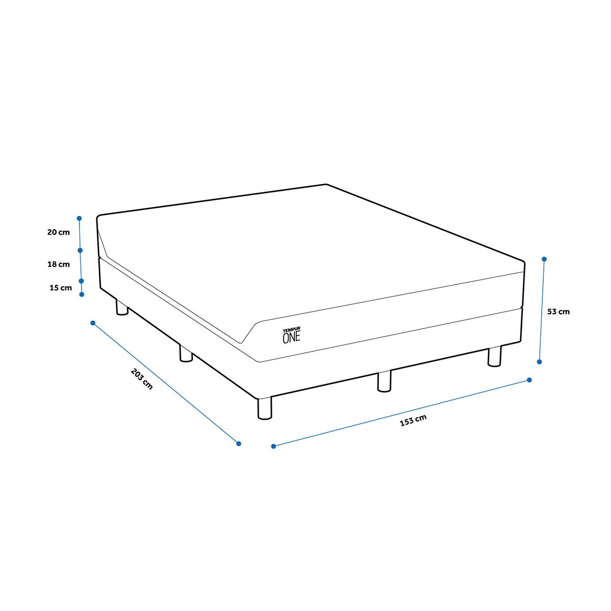 Tempur One + Box Queen Size