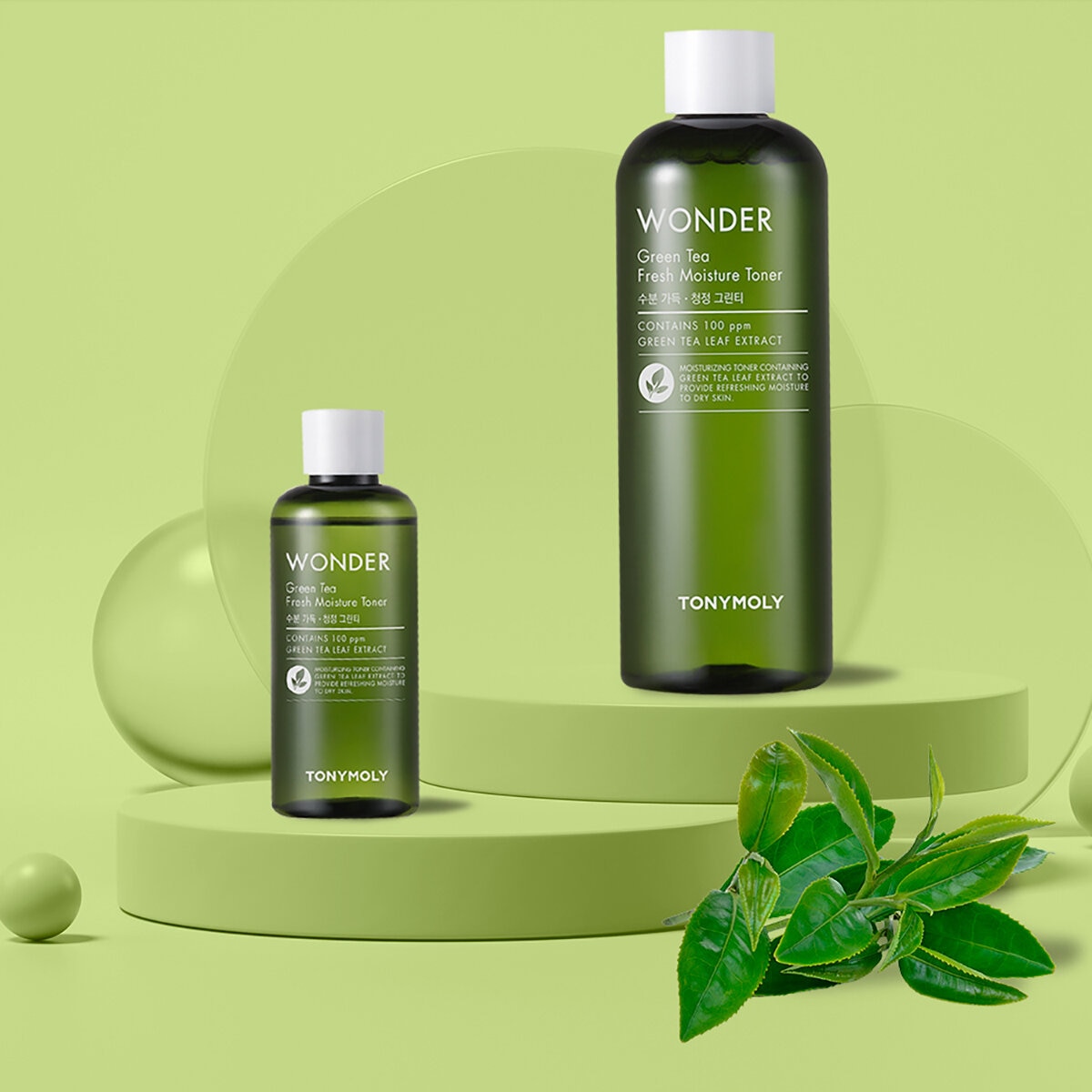 Tony Moly Wonder Tónico Facial de Té Verde 2 pzas