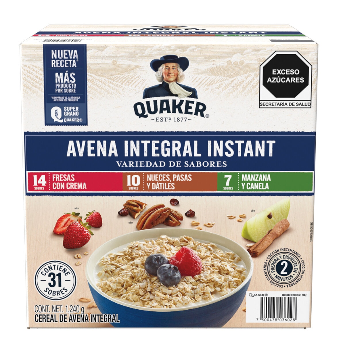 Quaker - Quaker Avena Instantanea Diferentes Sabores 40 Sobres :  : Alimentos y Bebidas