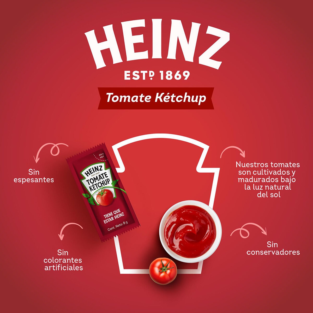 Heinz Catsup 192 sobres de8 g