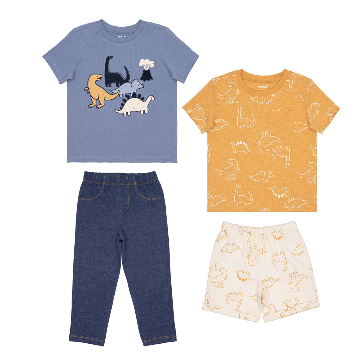 Pekkle Conjunto 4 piezas para Niños y Niñas Dinosaurios 12 Meses
