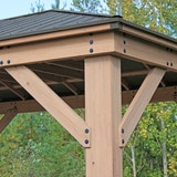 Yardistry Pérgola de Madera con Techo de Aluminio de 3.7m x 4.9m