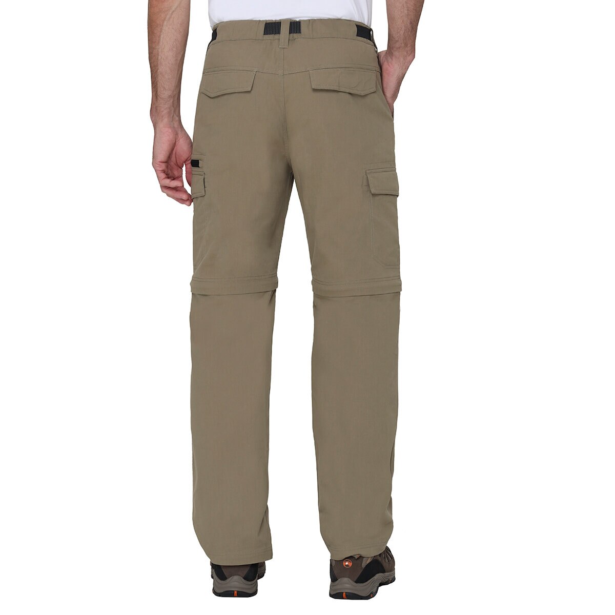 BC Clothing Pantalón Convertible para Caballero café Chica (28-30) largo 30