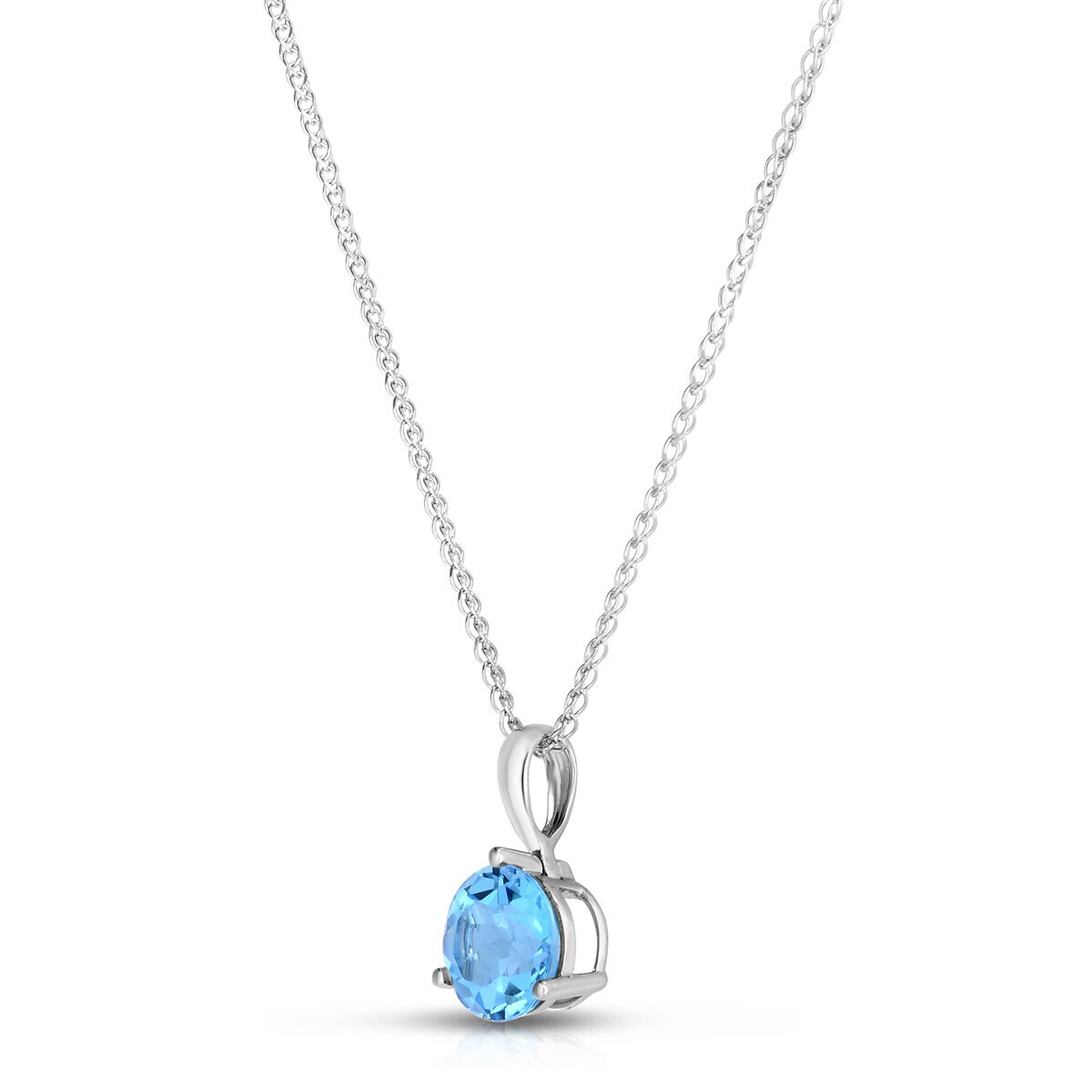 Dije de Topacio Solitario, Oro Blanco 14K
