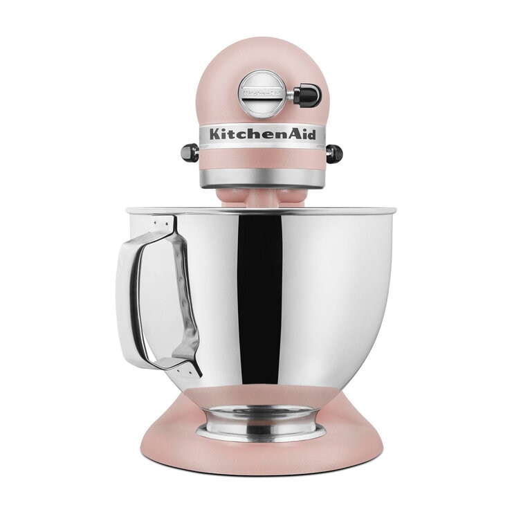KitchenAid, Batidora Artisan Rosa, Tazón de acero inoxidable pulido con asa, 4.7 L