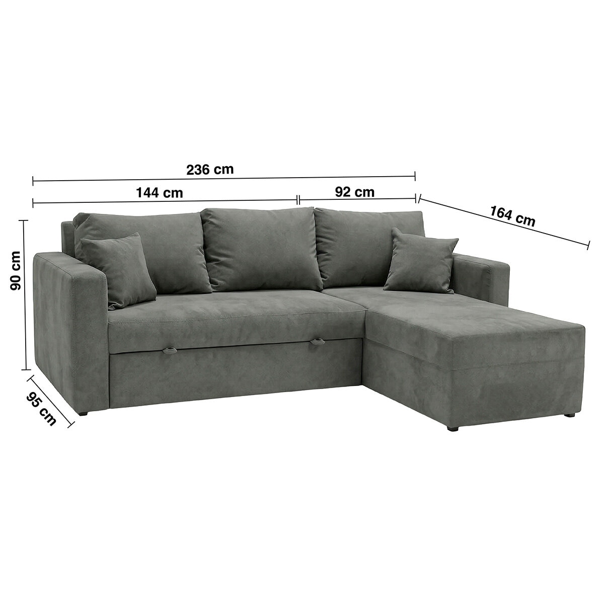 Muebles Liz, Barlow, Sofá Cama Seccional