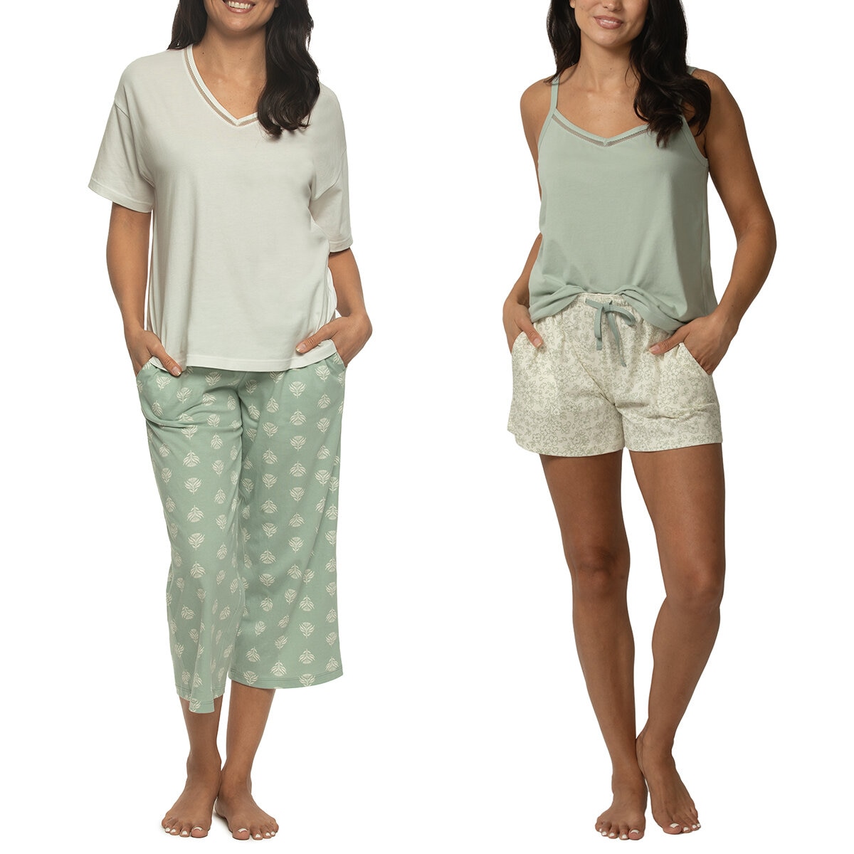 Black Bow Conjunto de Pijama para Dama Verde Extra Grande