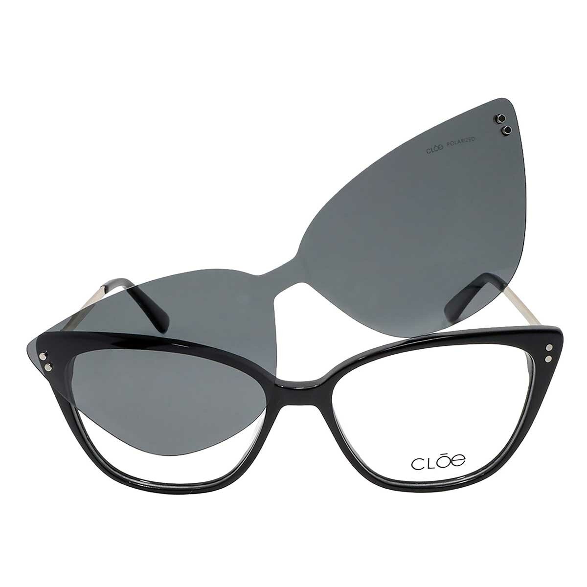 Cloe CLE.61396.0BLK.55 Armazón Oftálmico + Clip Solar Polarizado
