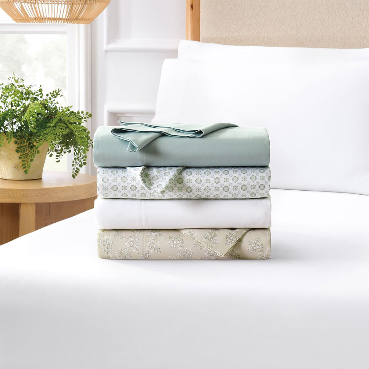 Purely Organic, Juego de Sábanas Tamaño Queen 6 Pzs, Varios Diseños