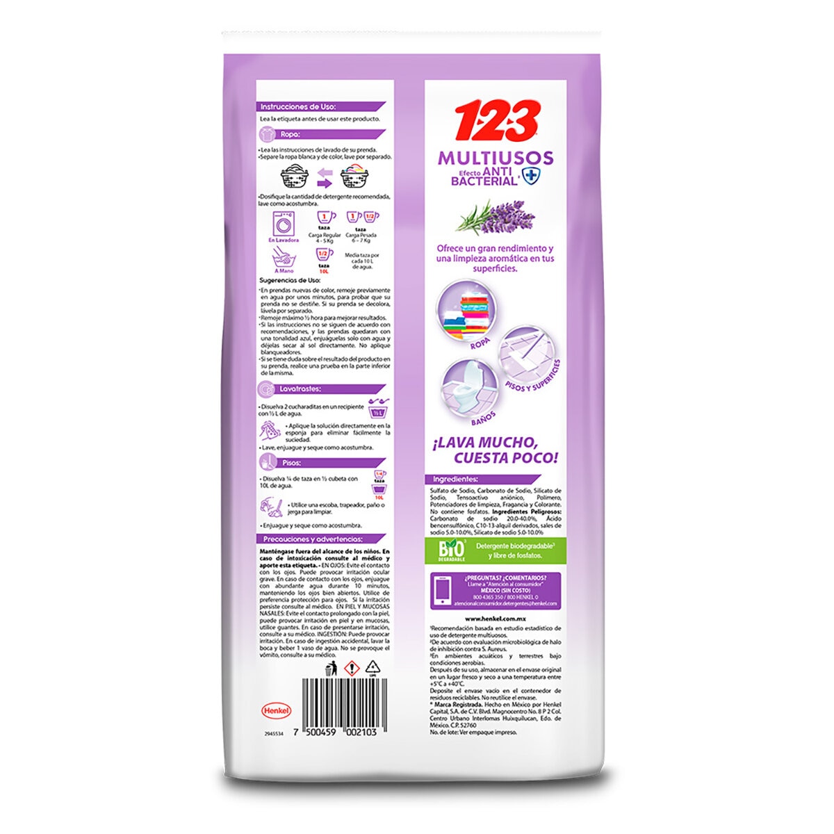 123 Jabón Multiusos Aroma Lavanda 10 kgs 