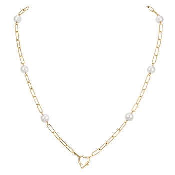 Collar de Perla Cultivada, 45.72cm, Oro Amarillo de 14K