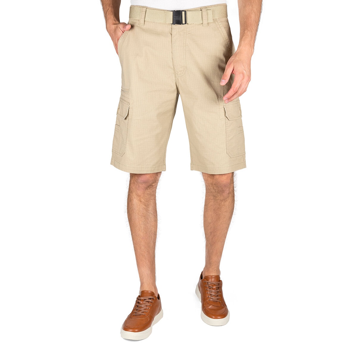 Wearfirst Shorts con Cinturón para Caballero Beige 32 C...