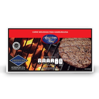 American Beef hamburguesa de res institucional 4.5kg American Beef hamburguesa de res institucional 4.5kg
