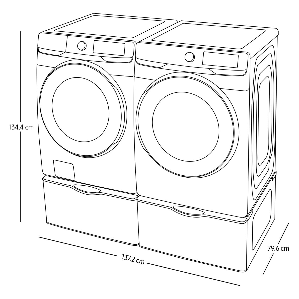 Samsung Combo de Lavado Gas/Eléctrico 22Kg / 24Kg con Pedestal