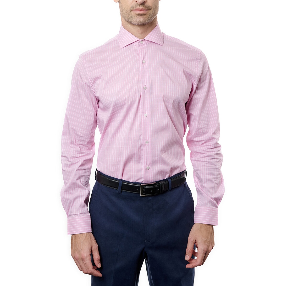 DKNY Camisa para Caballero Rosa Cuello 15.5 Manga 34/35