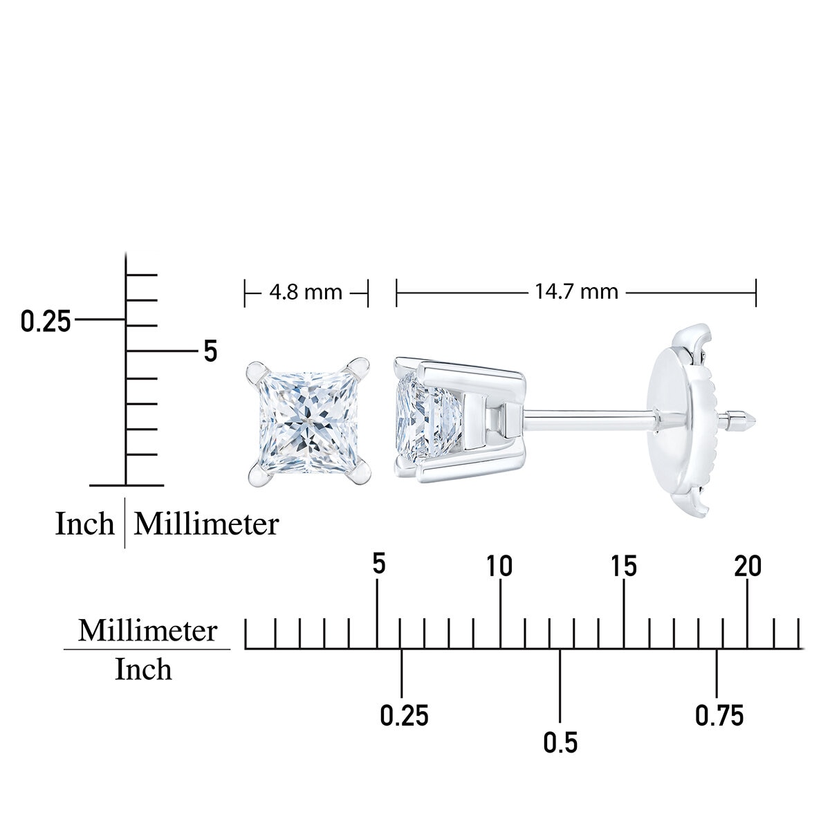 Aretes de Diamantes .73CTW, Oro Blanco 14K