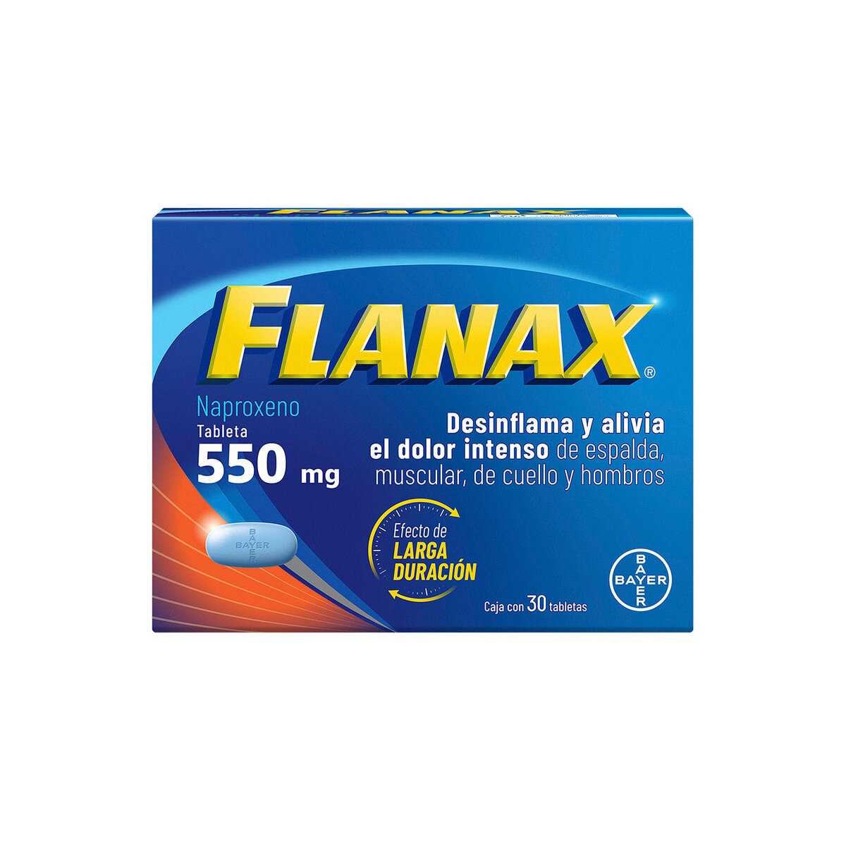 Flanax Naproxeno Caja con 30 Tabletas de 550mg c/u