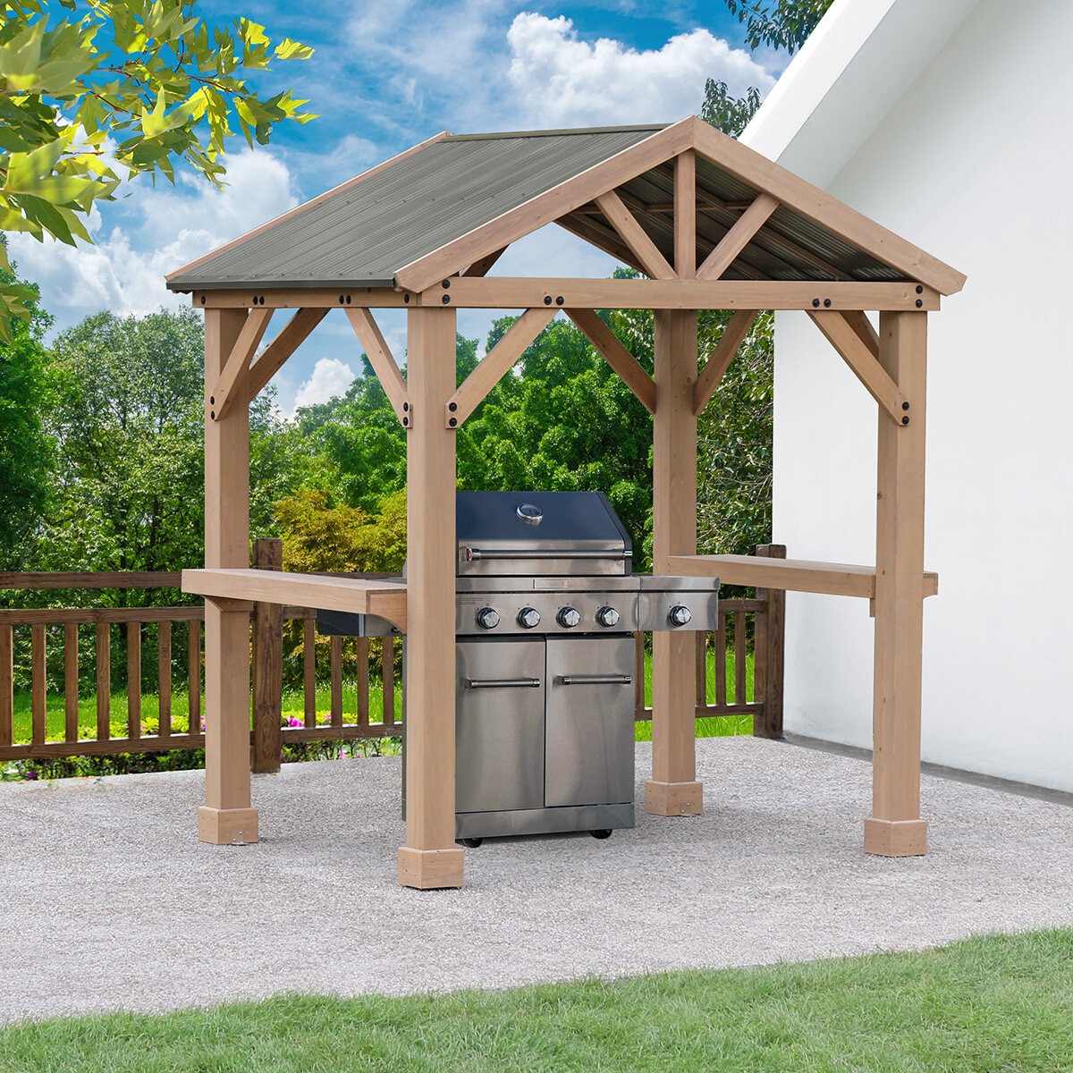 Yardistry Pérgola Pequeña de Madera para Jardín Costco