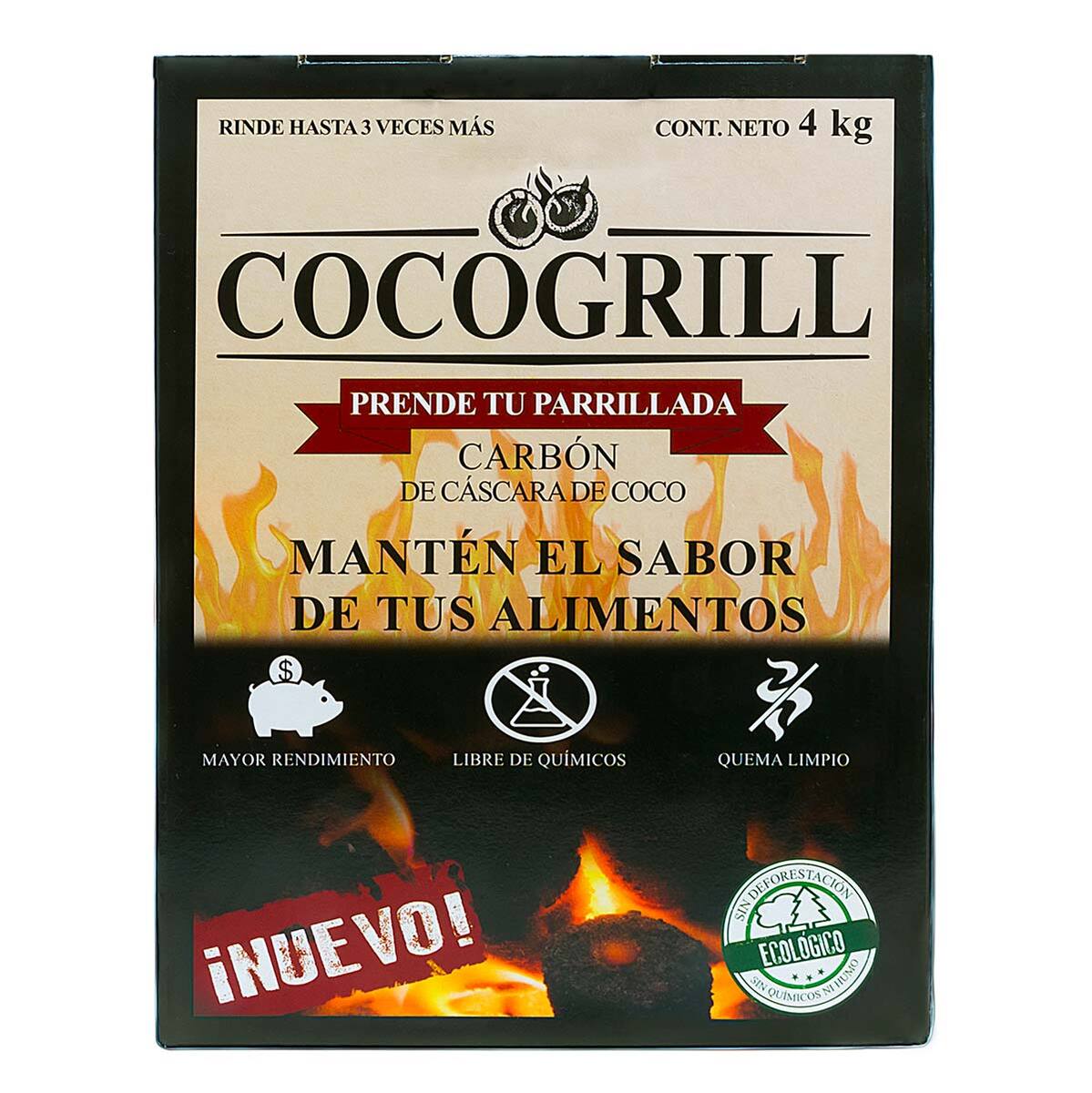 Cocogrill Carbón de Cáscara de Coco 4 Kg