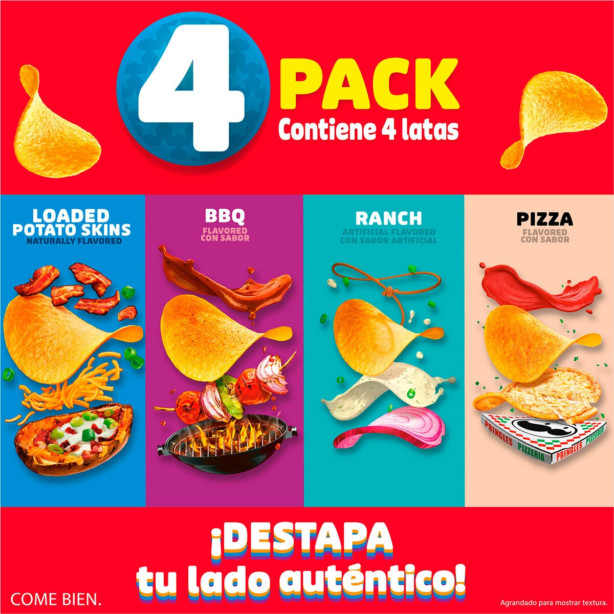Pringles Botanas Crujientes a Base de Papa Sabores Surtidos 4/158 g