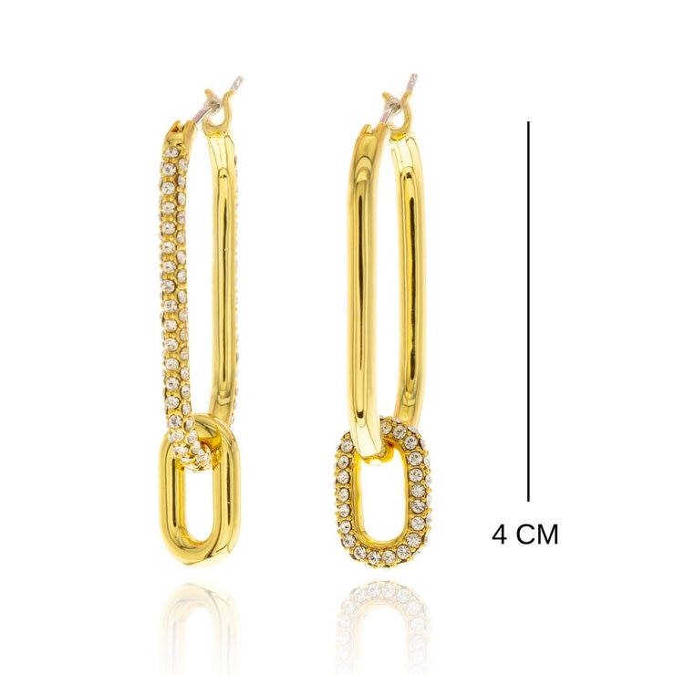 Mayfer, Aretes Largos bañados en Oro y Cristal Austíaco